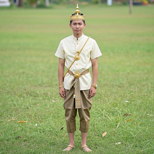 Realistic Thai National Costume Portrait