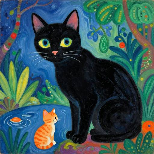 Chagall Eyes with Tuxedo Cats