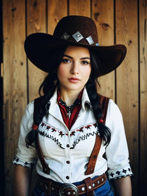 Young Woman in Cowgirl Costume