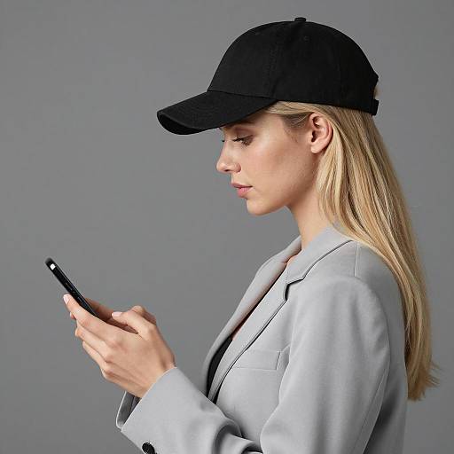 Profile Portrait of Focused Blonde Woman