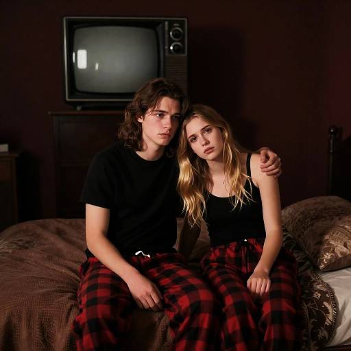 Intimate Moment in a Dim Room