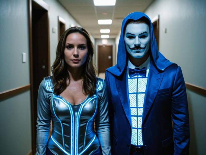 Adult LED Costume with Face Swap Effect