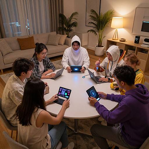 Friends in Ken Costumes with Futuristic Tech