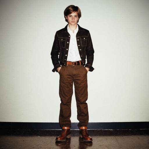Young Male Model in Brown and White Outfit