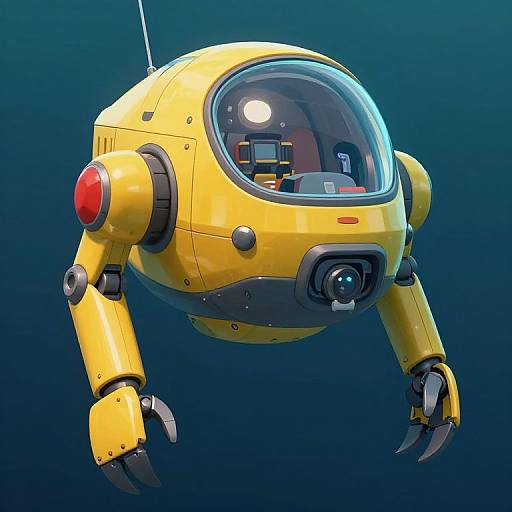 Futuristic Cartoon Deep Water Rescue Robot