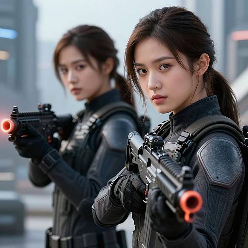 Photo-Realistic Futuristic Combat Duo