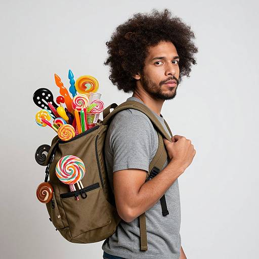 Surreal Portrait of Afro Candy Musician