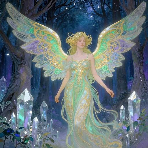 Ethereal Art Nouveau Digital Portrait