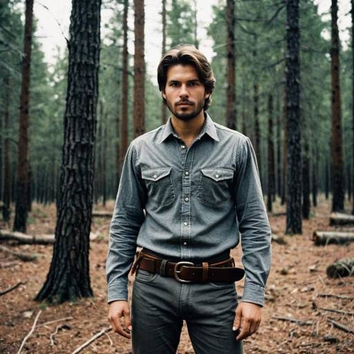 Man Standing in Forest