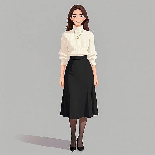 Chic Woman in Classic Knitwear