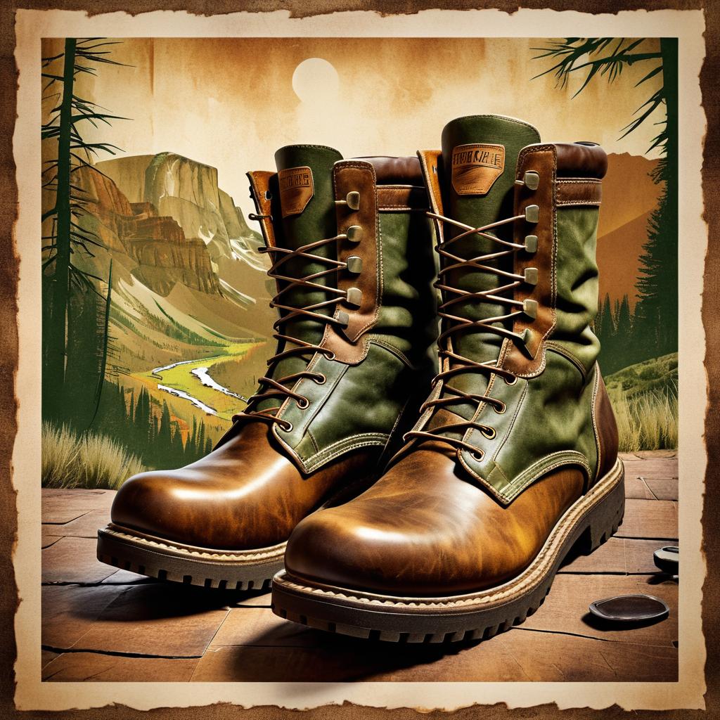 Vintage Leather Boots Adventure Poster