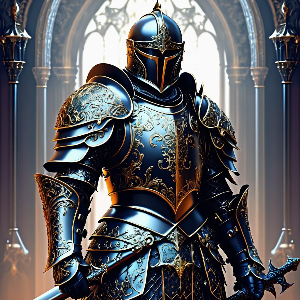 Gothic Knight in Ornate Armor Art