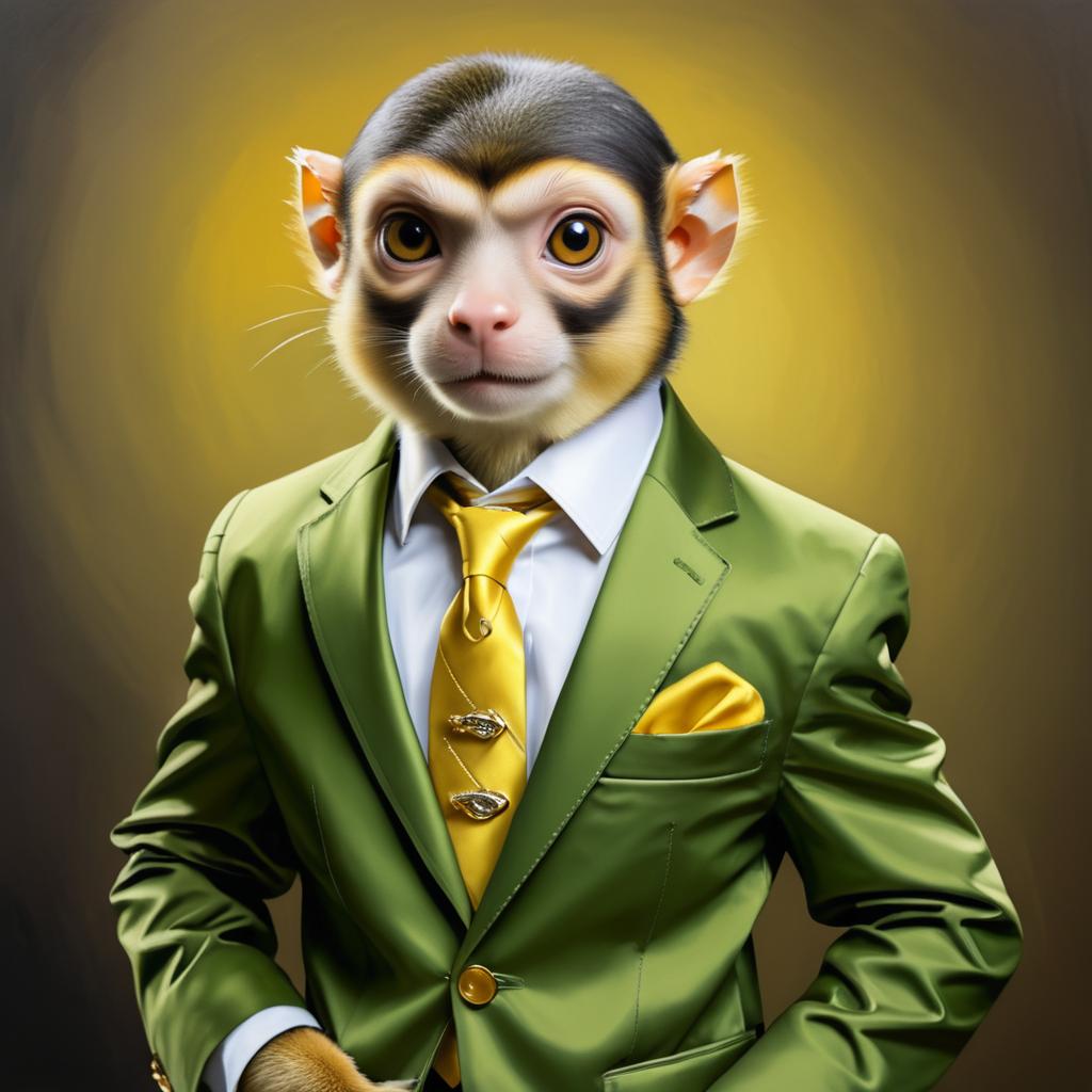 Sophisticated Squirrel Monkey in Blazer