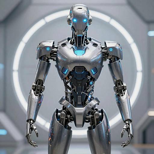 Futuristic Humanoid Robot in Sci-Fi Setting
