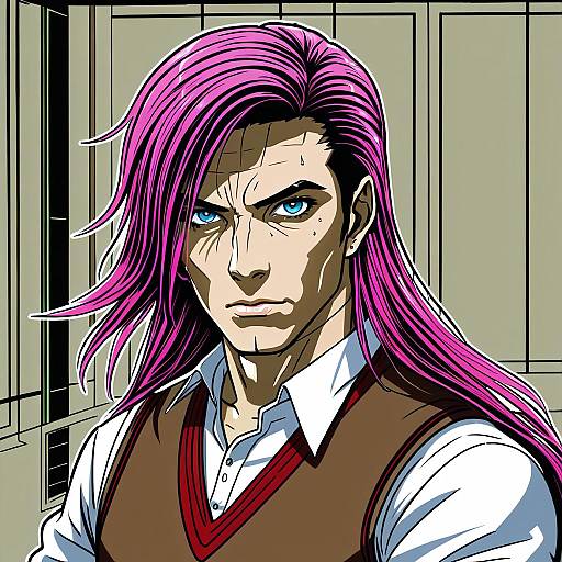 Illustration of Guel jeturk, gundam in the style of Taka (takahirokun)