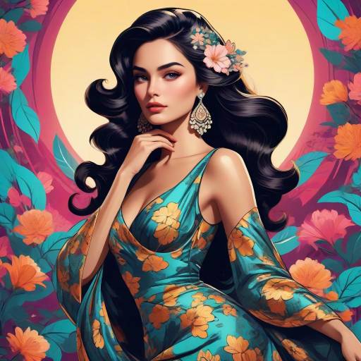 Elegant Middle Eastern Woman in Flora Gown Elegant Middle Eastern Woman in Flora Gown