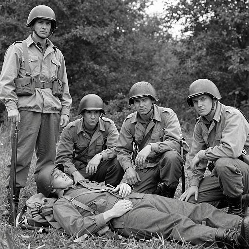 World War II Soldiers in Black and White