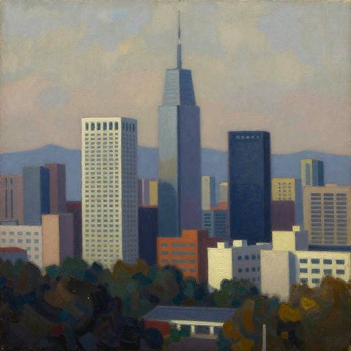 Shaman Over Seoul in Mondrian Style