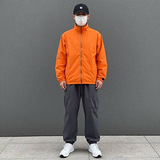 Masked Man in Orange Jacket