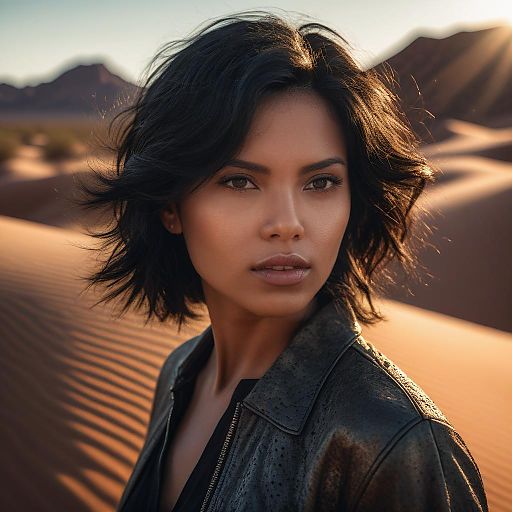 Elegant Woman in a Desert Sunset