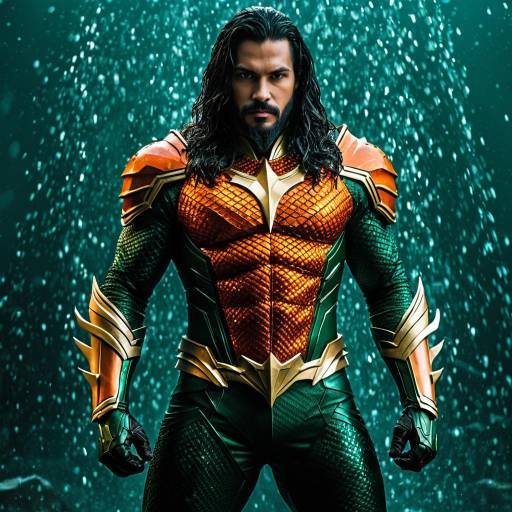 Aquaman Cosplay with Orange and Green Armor