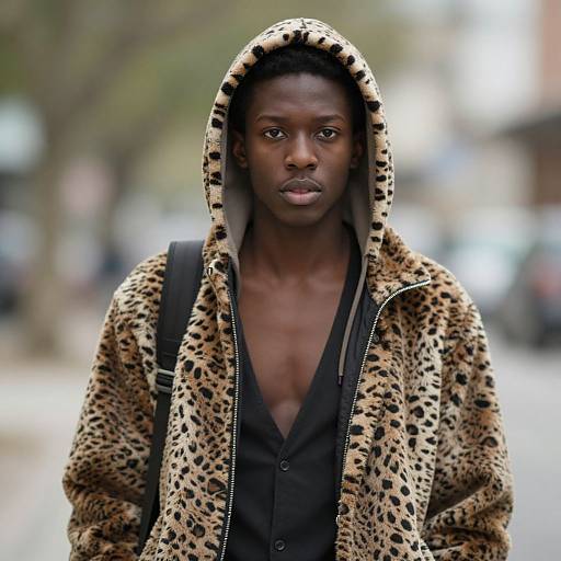 Realistic Photo of Stylish Dark-Skinned Male
