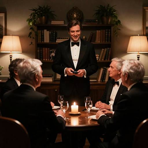 Intimate Gathering in a Dim Room