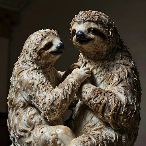 Sloth Sculpting Marble Statue
