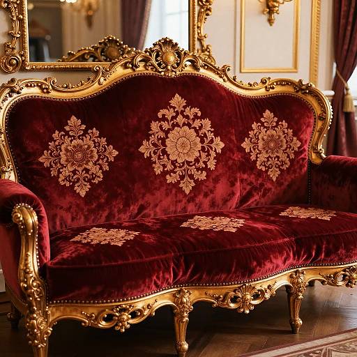 Opulent Baroque Sofa in Royal Palace