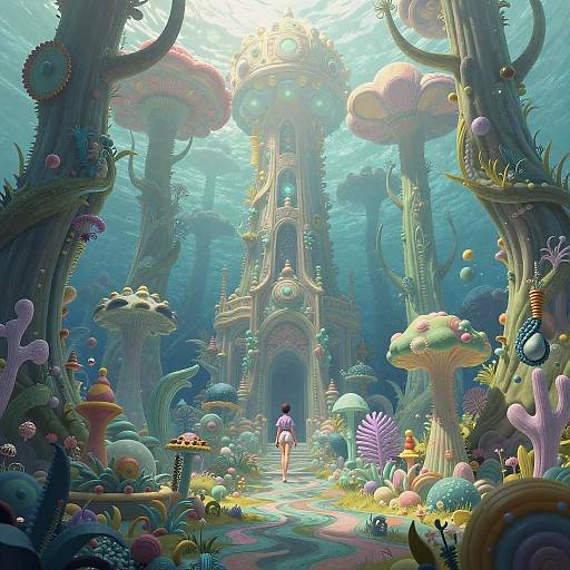Surreal Underwater Fantasy Grove