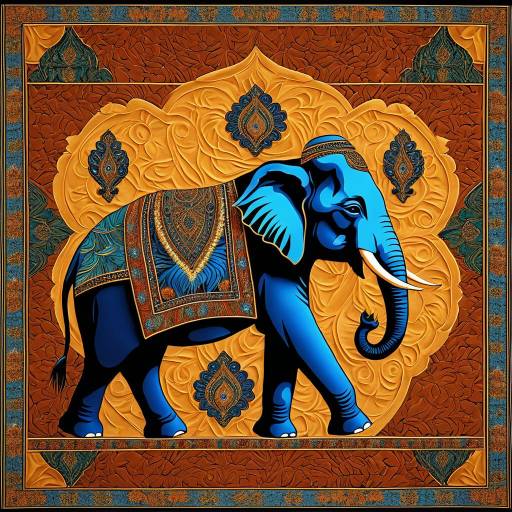 Intricate Elephant Tapestry Wall Art