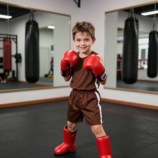 Confident Young Boxer in Gym