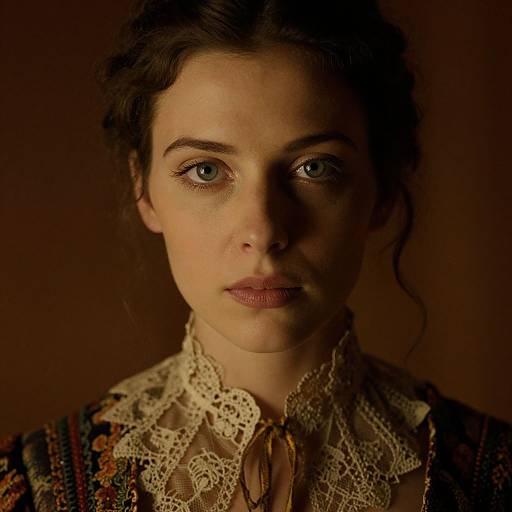 Mysterious Woman with Piercing Green Eyes