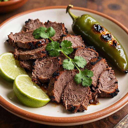 Close-Up of Authentic Carne Asada