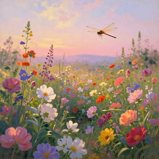 Impressionist Garden from Dragonfly View