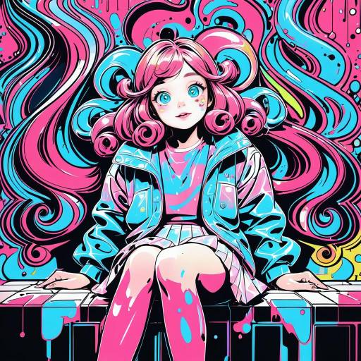 Radiant Personality in Neon Pop Art