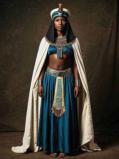Dark-Skinned Woman in Ancient Egyptian Costume