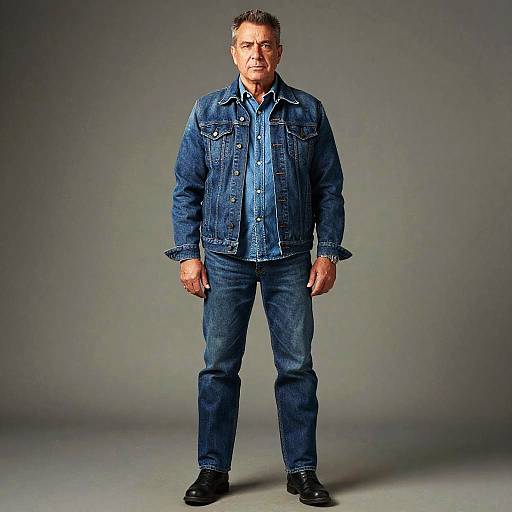 Classic Rugged Double Denim Style