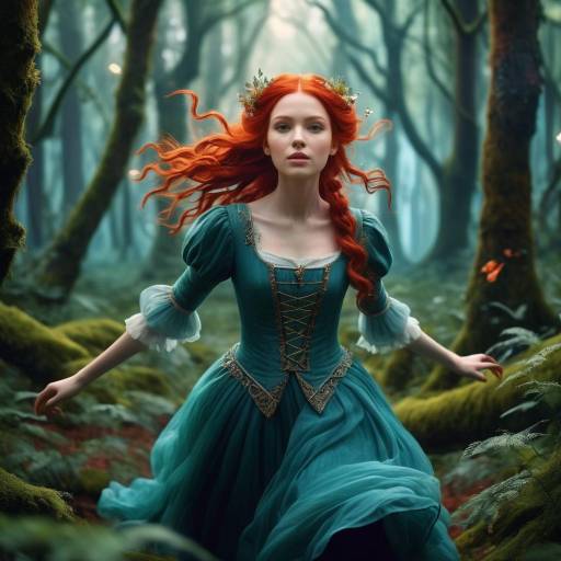 Whimsical Girl in Enchanted Forest Whimsical Girl in Enchanted Forest