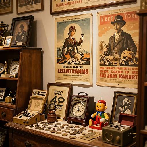 Vintage Memorabilia in Cozy Antique Shop