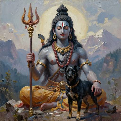 Ultra Realistic Shiva Bhairava with Trident