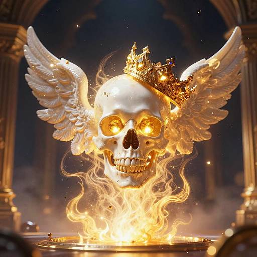 Radiant Topaz Seraphim Skull Artwork