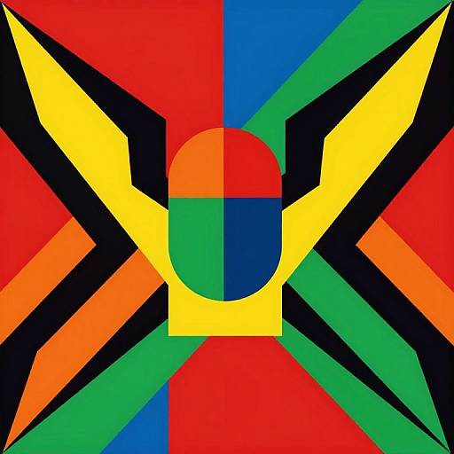 Vibrant Geometric Bird Design