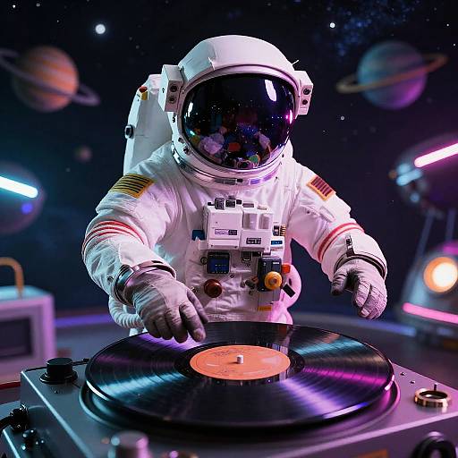 Astronaut DJ Party in Space