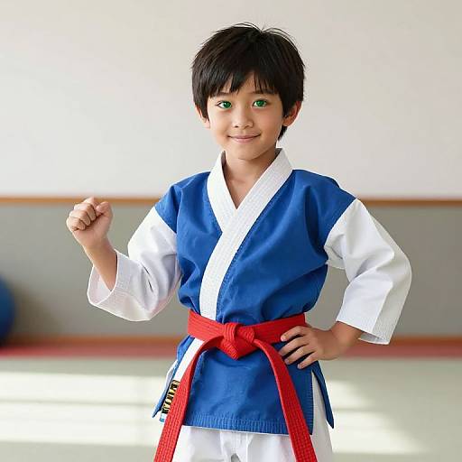 Confident Young Karate Boy Portrait