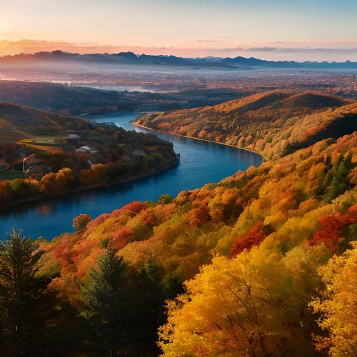 Grand Autumn Landscape Inspired by Chinese Art