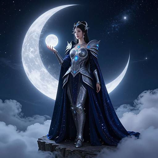 Selene Moon Goddess in Celestial Armor