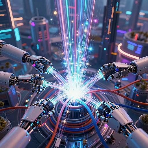 Cyberpunk Digital Data Tangling