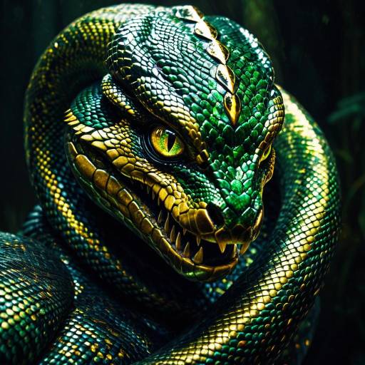 Humanoid Snake with Iridescent Scales