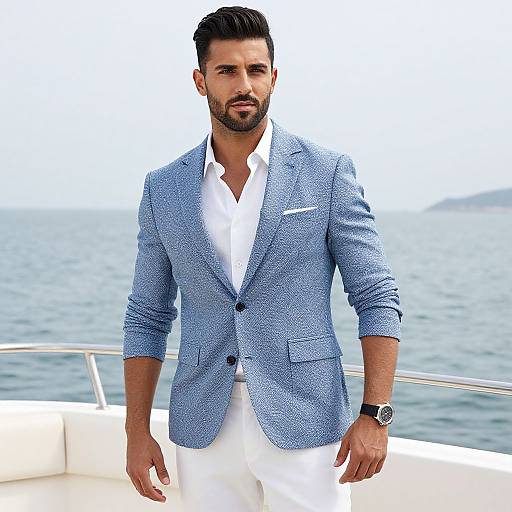 Realistic Male Yacht Outfit Portrait